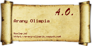 Arany Olimpia névjegykártya